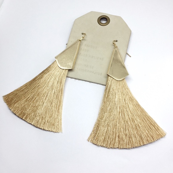 Anthropologie Jewelry - NWT Anthropologie tan tassels earrings